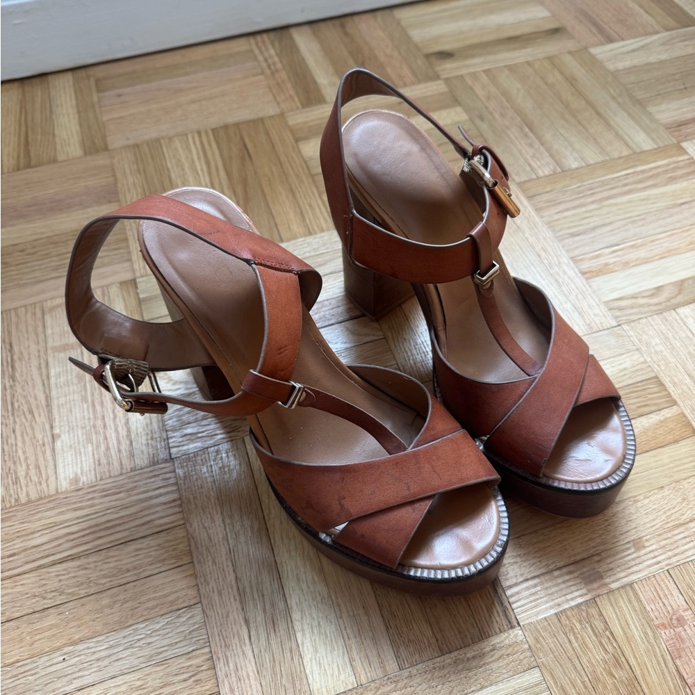 Aldo Tan Leather Heeled Sandals